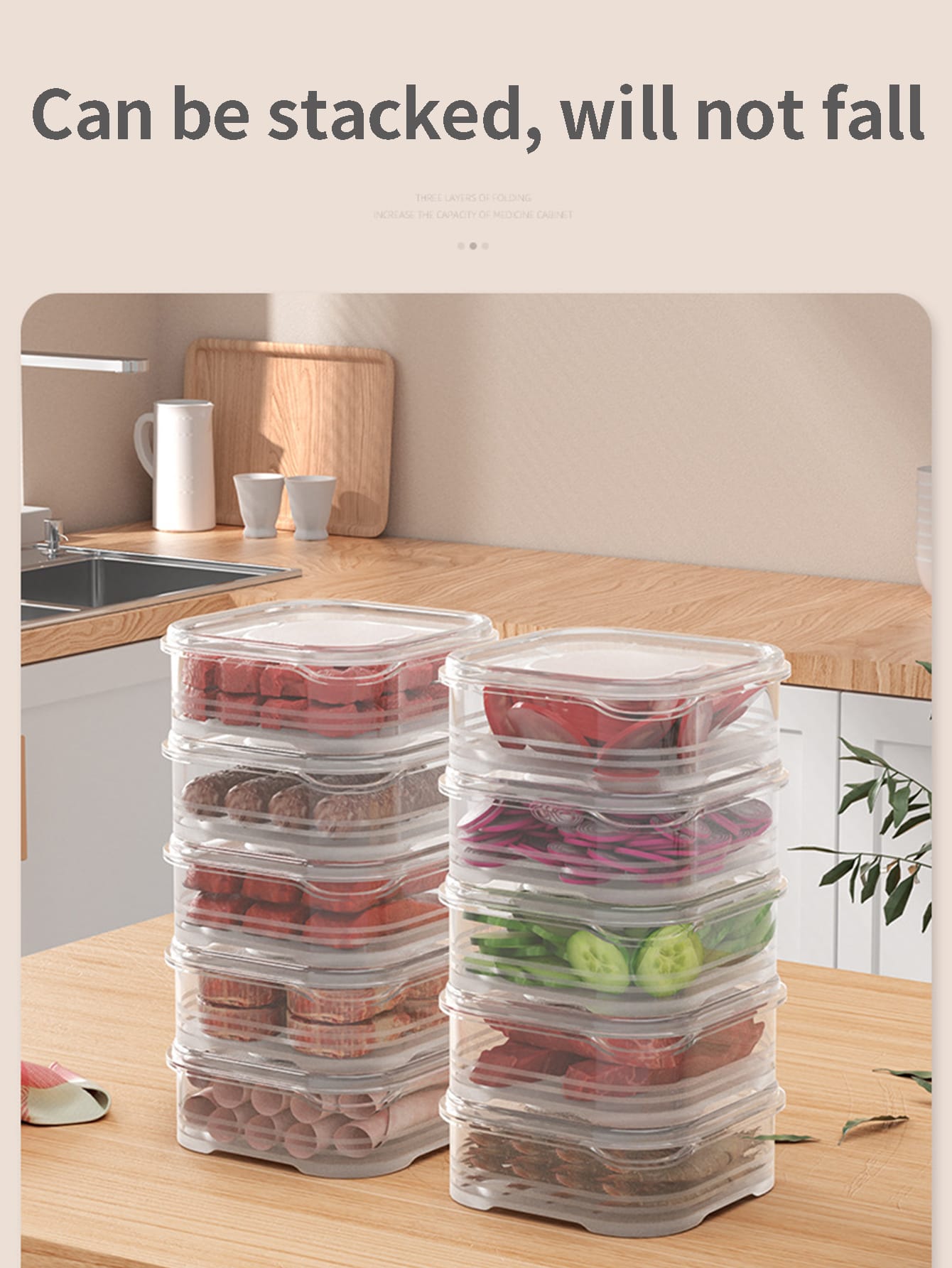 Food Storage Frozen - กล่องที่จัดเก็บในตู้เย็นกล่องเก็บเนื้อแช่แข็งเกรดอาหารกล่องถนอมอาหารตู้เย็นจัดเรียงพิเศษ
