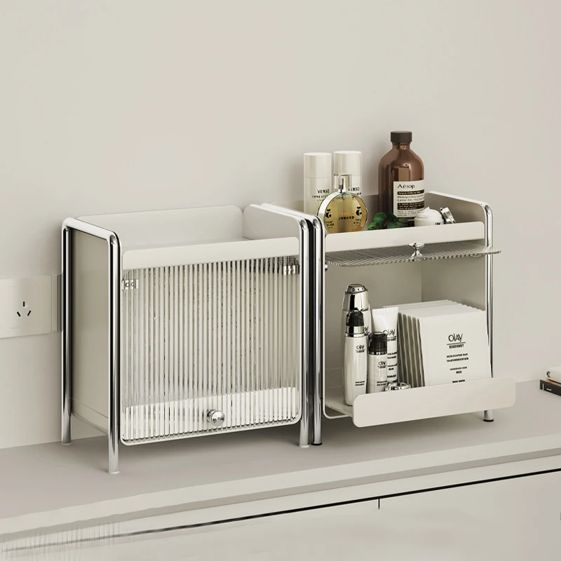Food Storage Drawers - Desktop Organizer ตู้เก็บเครื่องสําอางค์กล่องเก็บแก้วกันฝุ่นชุดชากาแฟลิ้นชัก Rack Countertop Organizer