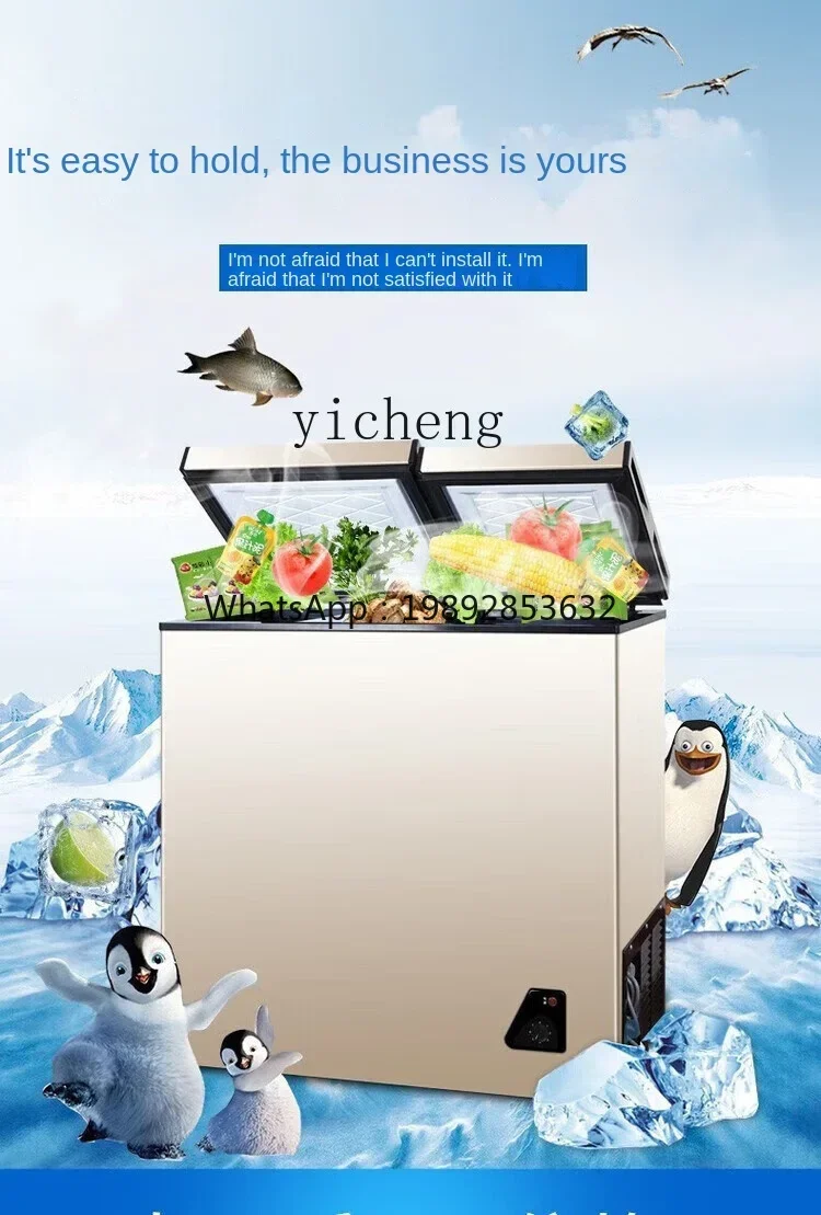 Food Storage Frozen - ตู้เย็นขนาดเล็กประหยัดพลังงานแบบไม่ต้องละลายน้ำแข็ง ใช้ได้ทั้งแช่เย็นและแช่แข็ง สำหรับเก็บอาหารในครัวเรือน