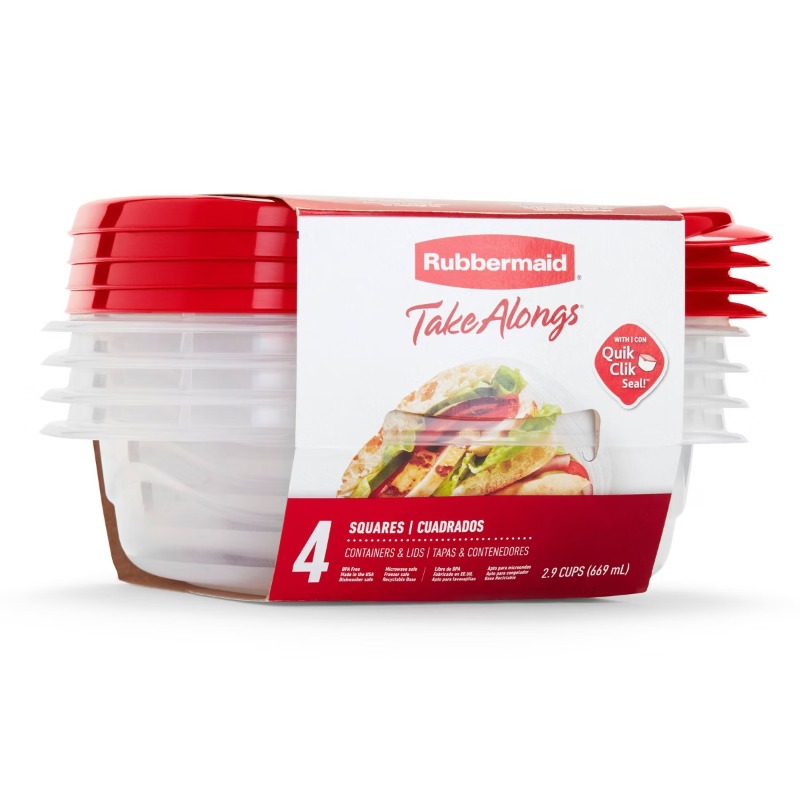 Food Storage Acrylic Containers - ชุดกล่องเก็บอาหาร TakeAlongs Square ขนาด 2.9 คัพ