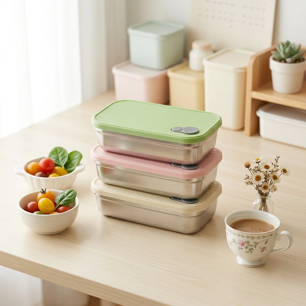 Food Storage Underground - กล่องอาหารกลางวันสแตนเลส กล่องอาหารโลหะ ใช้กับไมโครเวฟได้ ภาชนะเก็บอาหาร ซ้อนกันได้ ป้องกันการรั่วซึม