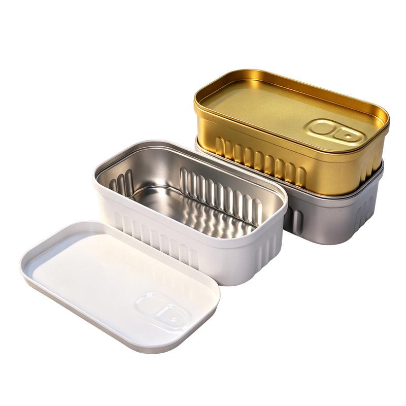 Food Storage Non Toxic - กล่องเก็บของทรงกระป๋องปลาซาร์ดีน ทนทานต่อการแตกหัก ปลอดสารพิษ เหมาะสำหรับเก็บของใช้ในห้องน้ำ ยา และของใช้ขนาดเล็กในบ้าน