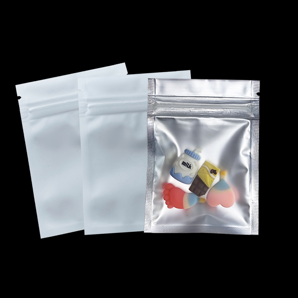 Food Storage With Lock - 100 ชิ้น/ล็อต Matte Clear ซิปล็อคถุงพลาสติกอลูมิเนียมฟอยล์ถุง Resealable