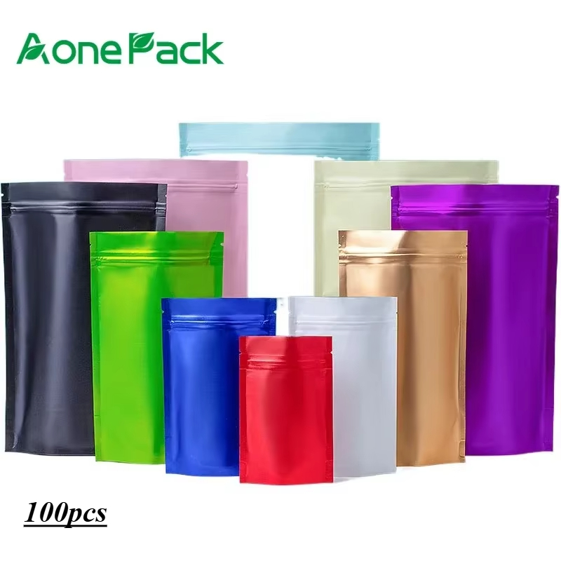Food Storage With Lock - 100 ชิ้น Custom Matt สําเร็จรูปเมล็ดบรรจุภัณฑ์ถุงพลาสติก ZipLock