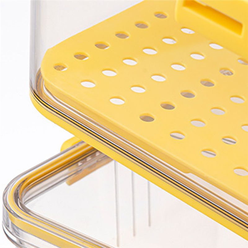 Food Storage Yellow - B17C กล่องเก็บอาหารในตู้เย็น กล่องจัดระเบียบ PET กล่องเก็บของในครัว สีเหลือง
