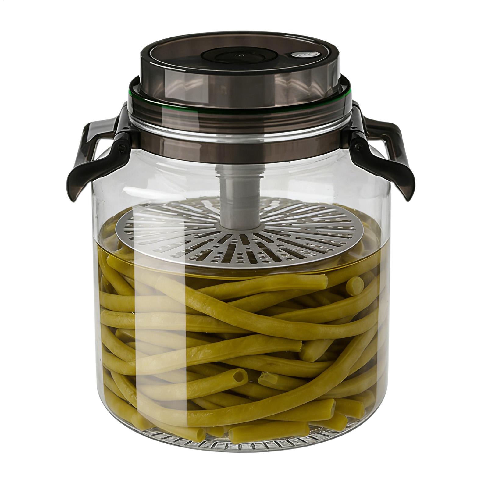 Food Storage Lidl - โหลแก้วสำหรับใส่ผักดองพร้อมฝาปิด ขนาด 5 ลิตร ทรงกลม ปิดสนิท