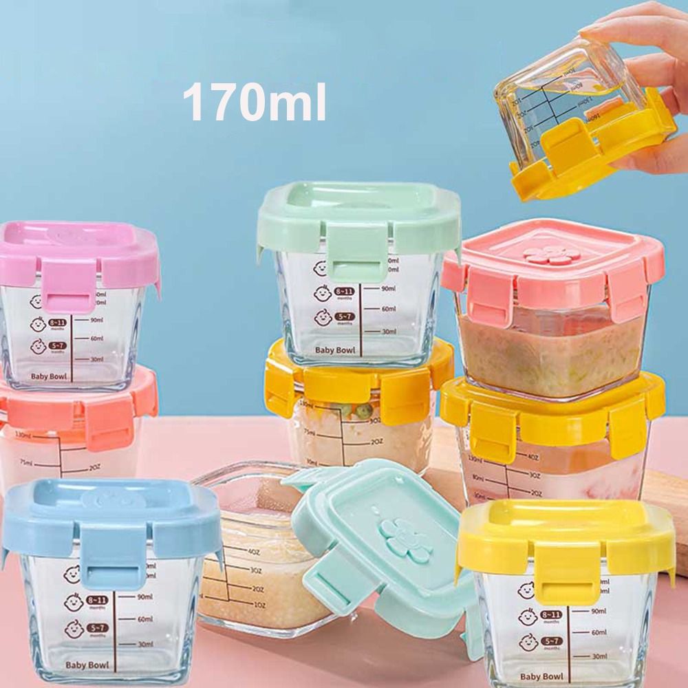 Food Storage Frozen - กล่องเก็บอาหารทำจากแก้วขนาด170มล. เหยือกเก็บอาหารเด็ก sloki kaca อาหารเด็กแช่แข็งสำหรับเด็กเล็กไมโครเวฟปลอดภัย