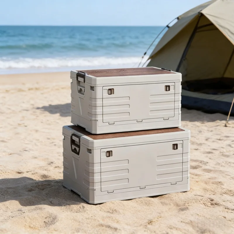 Food Storage Underground - กล่องเก็บของในรถยนต์ กล่องเก็บของพับได้สำหรับตั้งแคมป์กลางแจ้ง ความจุขนาดใหญ่ พร้อมฝาปิด สำหรับเก็บของเล่น หนังสือ