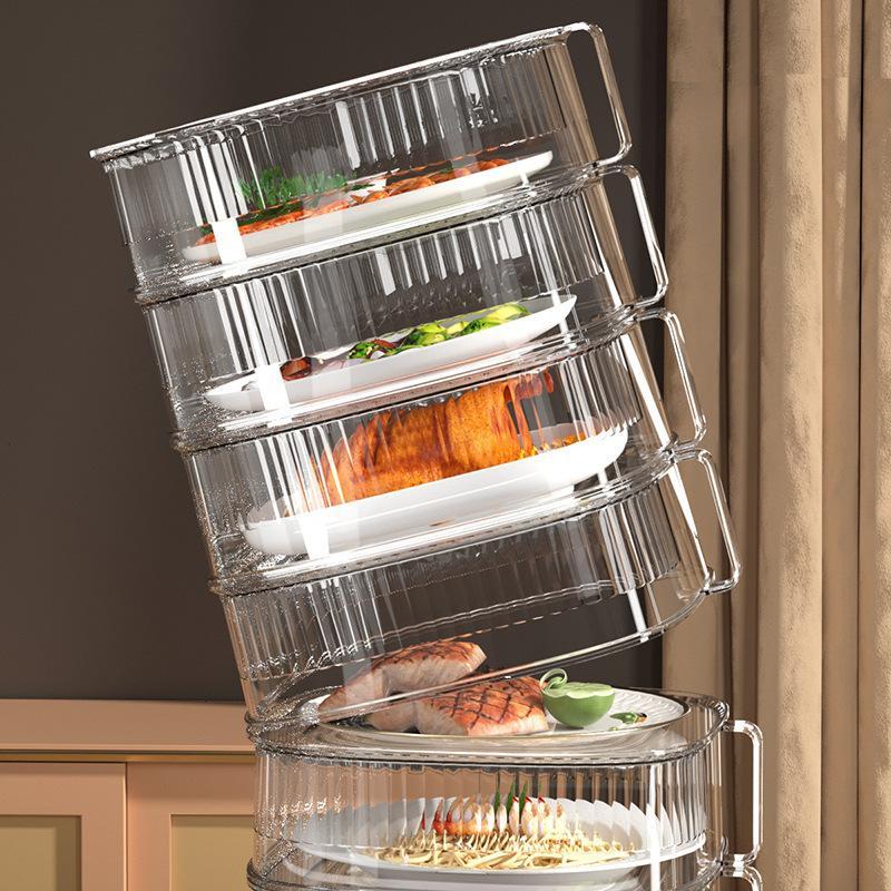 Food Storage Non Toxic - ชั้นวางเก็บอาหารแบบโปร่งใส ทนความร้อน ปลอดสารพิษ ป้องกันฝุ่น สามารถวางซ้อนกันได้ เหมาะสำหรับเก็บอาหารที่เหลือและใช้ในงานสังสรรค์ครอบครัว