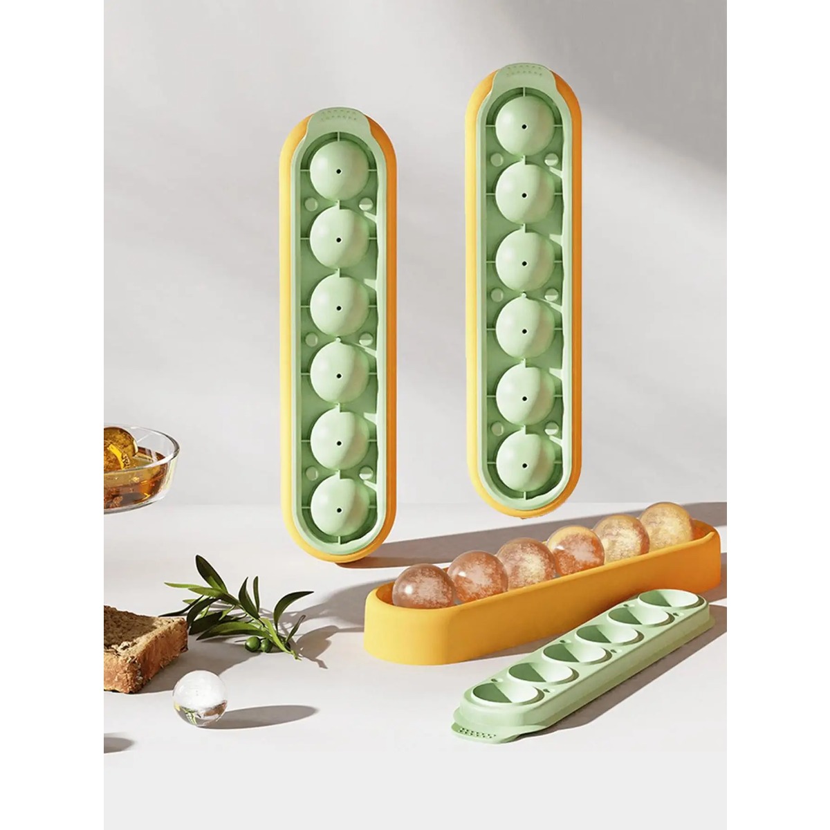 Food Storage Frozen - แม่พิมพ์น้ำแข็งฮอกกี้น้ำแข็งทรงกลม 1 ชิ้น, น้ำแข็งซิลิโคนเกรดอาหารสำหรับแช่แข็ง, กล่องเก็บน้ำแข็ง, ตะแกรงน้ำแข็งสำหรับใช้ในครัวเรือน,