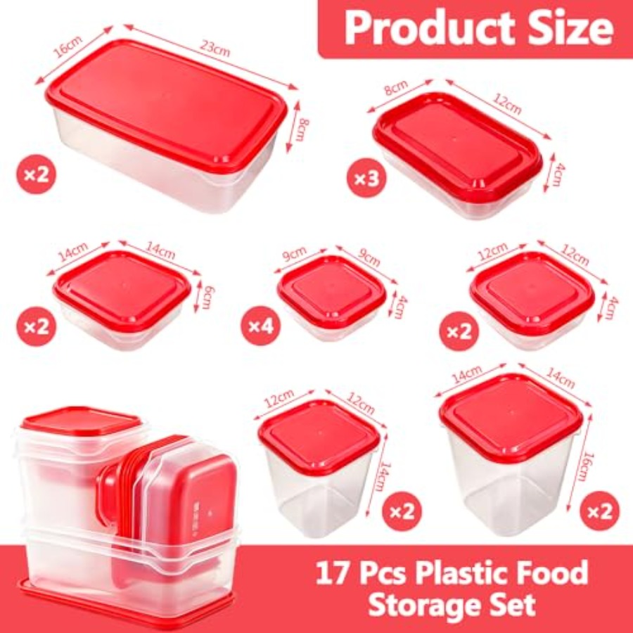 ชุดภาชนะเก็บอาหารพลาสติก 17 ชิ - Food Storage Acrylic Containers บทวิจารณ์และราคา