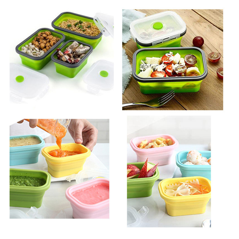 กล่องอาหารซิลิโคนพับได้ประหยัด - Food Storage Non Toxic บทวิจารณ์และราคา
