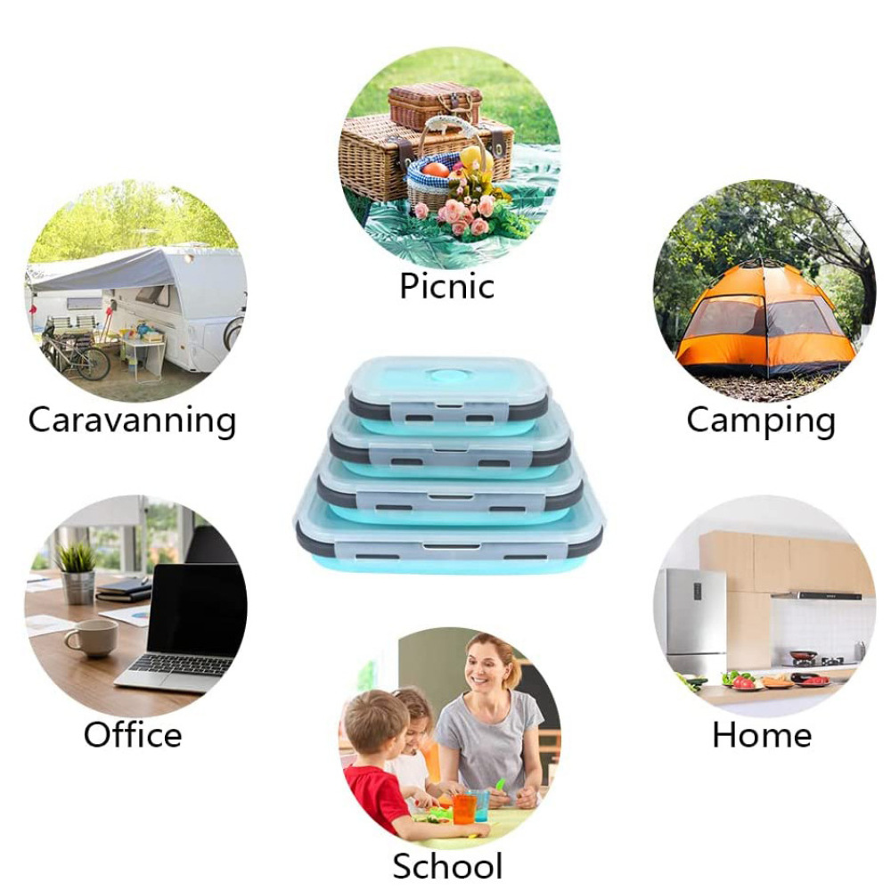 กล่องอาหารซิลิโคนพับได้ประหยัด - Food Storage Non Toxic บทวิจารณ์และราคา