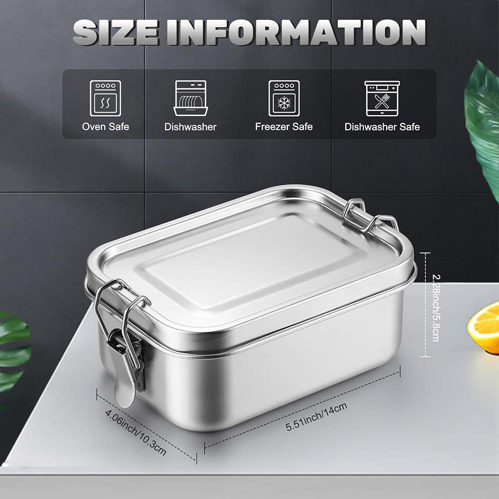 4 ชิ้นสแตนเลสสตีลกล่องเบนโตะโล - Food Storage Underground บทวิจารณ์และราคา