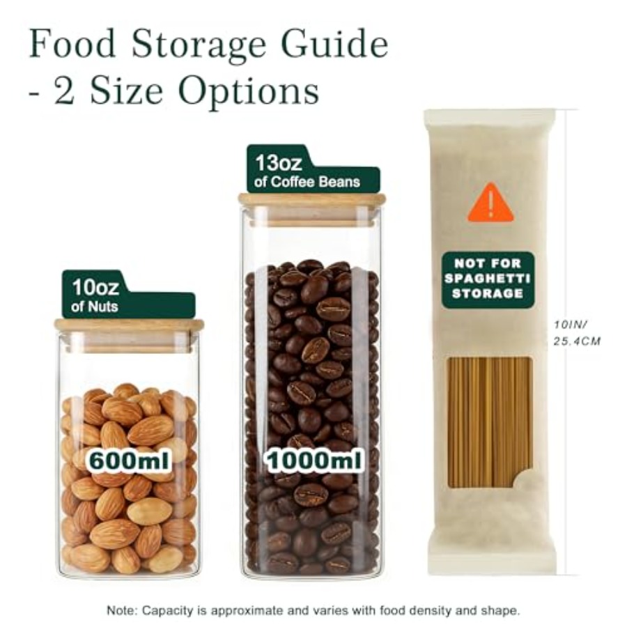 ชุดโหลแก้วทรงสี่เหลี่ยมพร้อมฝา - Food Storage Acrylic Containers บทวิจารณ์และราคา