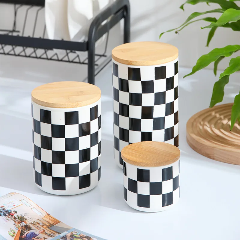 โถเก็บอาหารเซรามิก ลายตารางสีด - Food Storage Lidl บทวิจารณ์และราคา