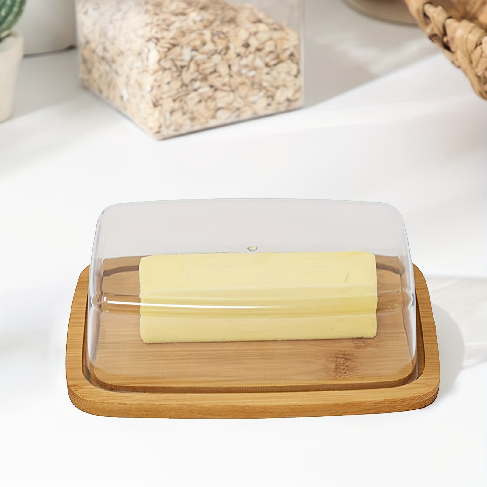 ถาดใส่เนยไม้ไผ่ทรงสี่เหลี่ยมถา - Food Storage Acrylic Containers บทวิจารณ์และราคา