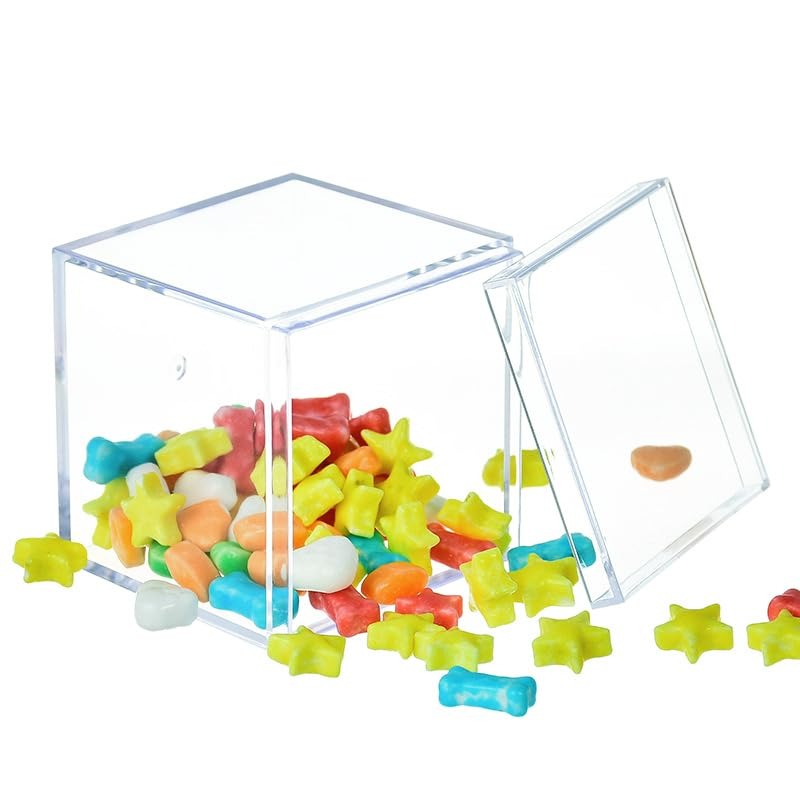 1-50 ชิ้นกล่องอะคริลิคใสพร้อมฝ - Food Storage Acrylic Containers บทวิจารณ์และราคา