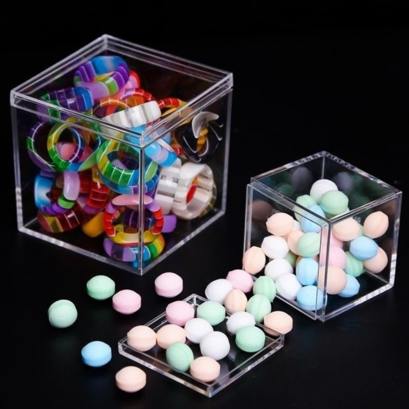 1-50 ชิ้นกล่องอะคริลิคใสพร้อมฝ - Food Storage Acrylic Containers บทวิจารณ์และราคา