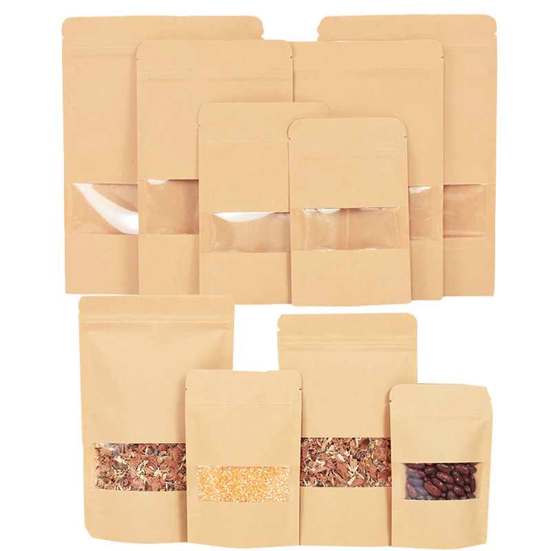 20/50pcs กระดาษคราฟท์ซิปล็อคถุ - Food Storage With Lock บทวิจารณ์และราคา