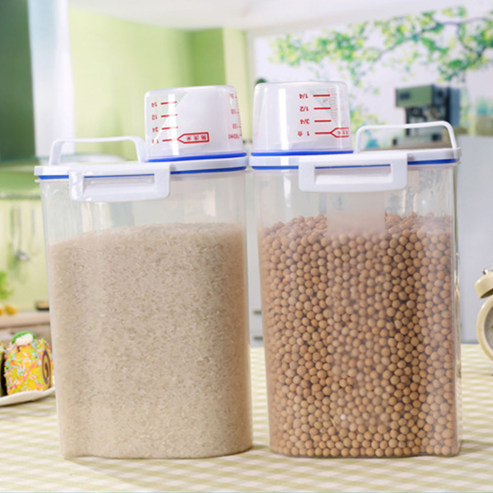 ภาชนะใส่ซีเรียล ถังเก็บข้าว คว - Food Storage Acrylic Containers บทวิจารณ์และราคา